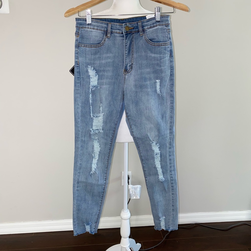 ZAFUL Ripped Raw Hem Jeans - Picture 2 of 9